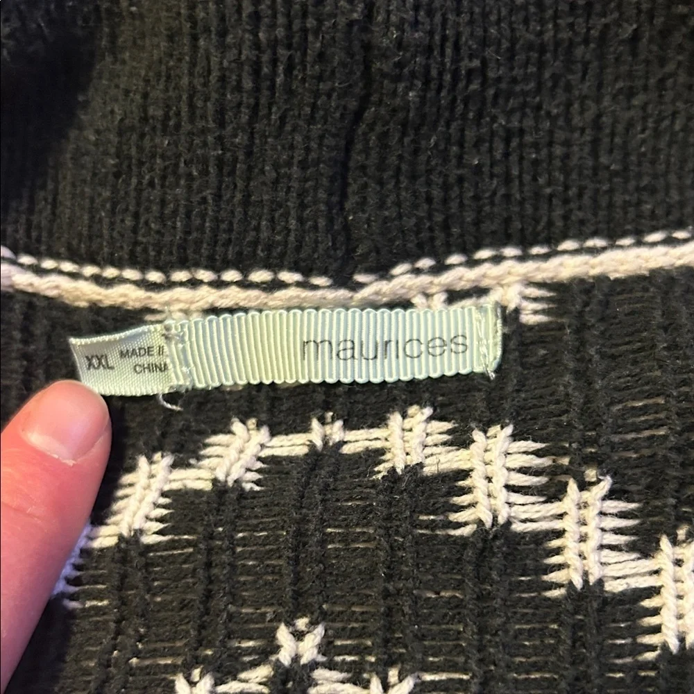 Maurices Black and Cream Patterned Cardigan - Picture 2 of 6